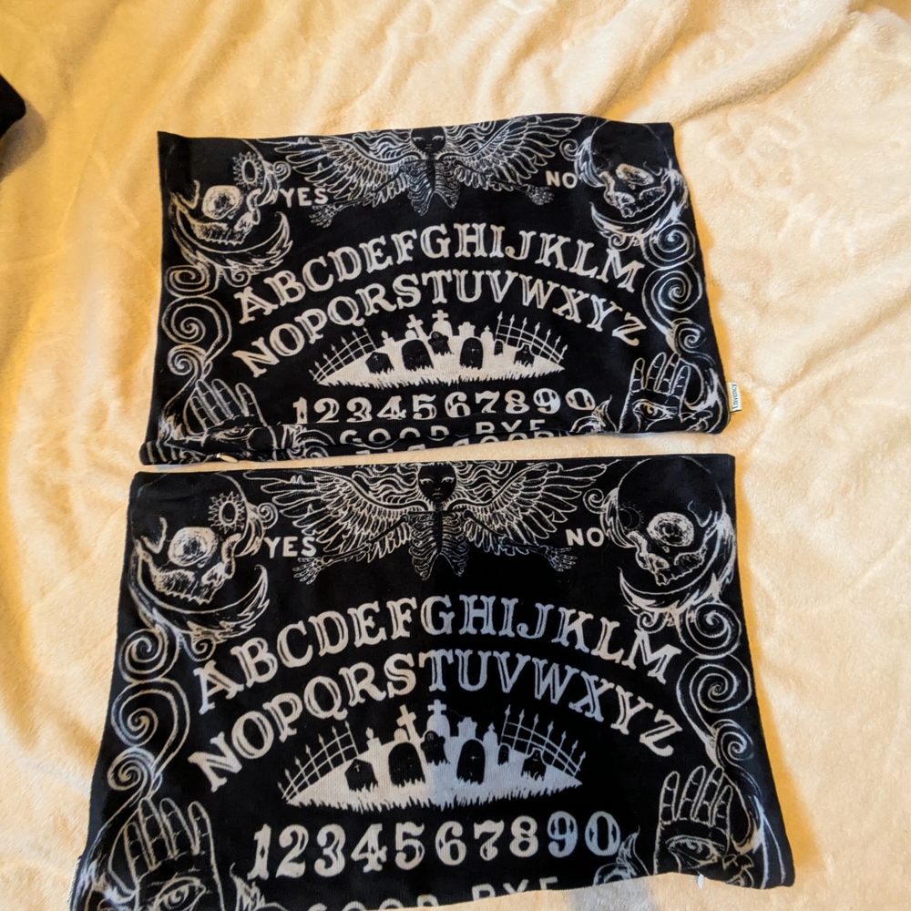 Black and White Ouija Board Pillow Covers